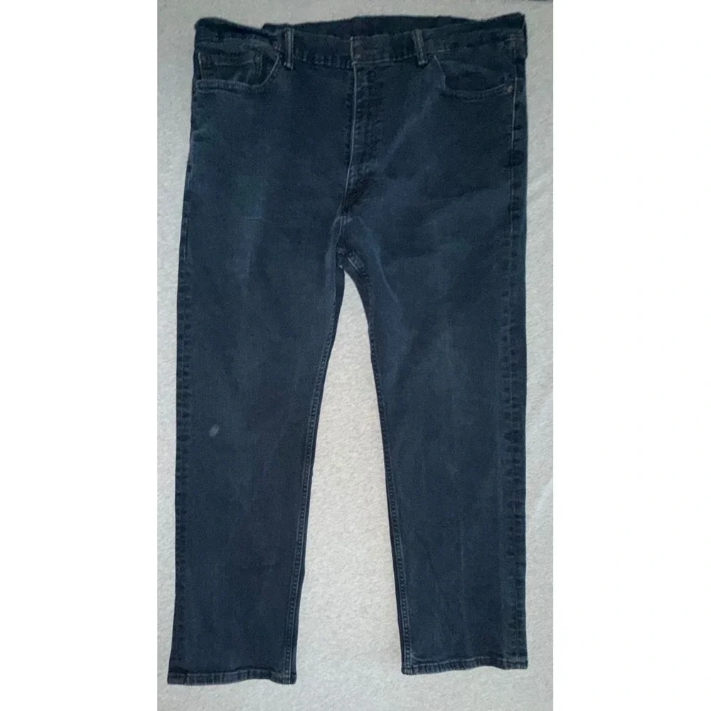 Levi's‎ Men Blue 42x30 505 Regular Fit Straight Leg Dark Wash Denim Jeans